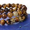 TCC™ Natural Tiger Eye Stone Crown Charm Bracelet